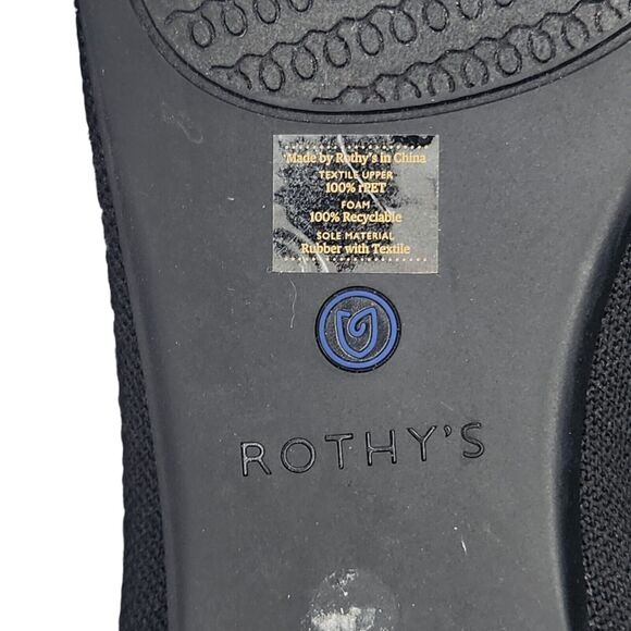 Rothys The Point Womens Size US 10 Solid Black Pointed Toe Ballet Flats Shoes - Picture 10 of 11